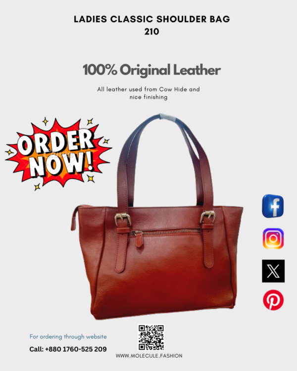 Ladies Classic Shoulder Bag 210 - Image 3