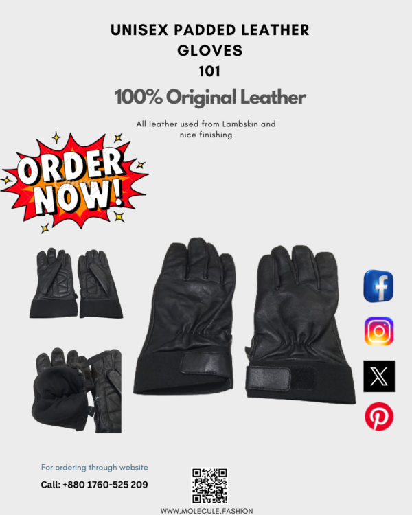 UNISEX PADDED LEATHER GLOVES 101 - Image 8