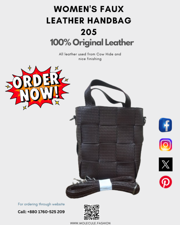 WOMEN'S FAUX LEATHER HANDBAG 205 - Image 3
